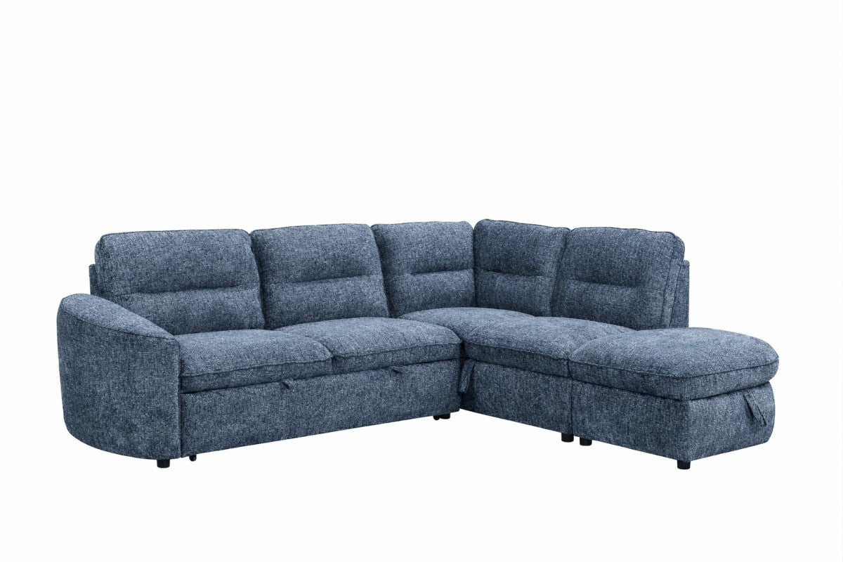 LHF & RHF Sectional Sleeper Blue