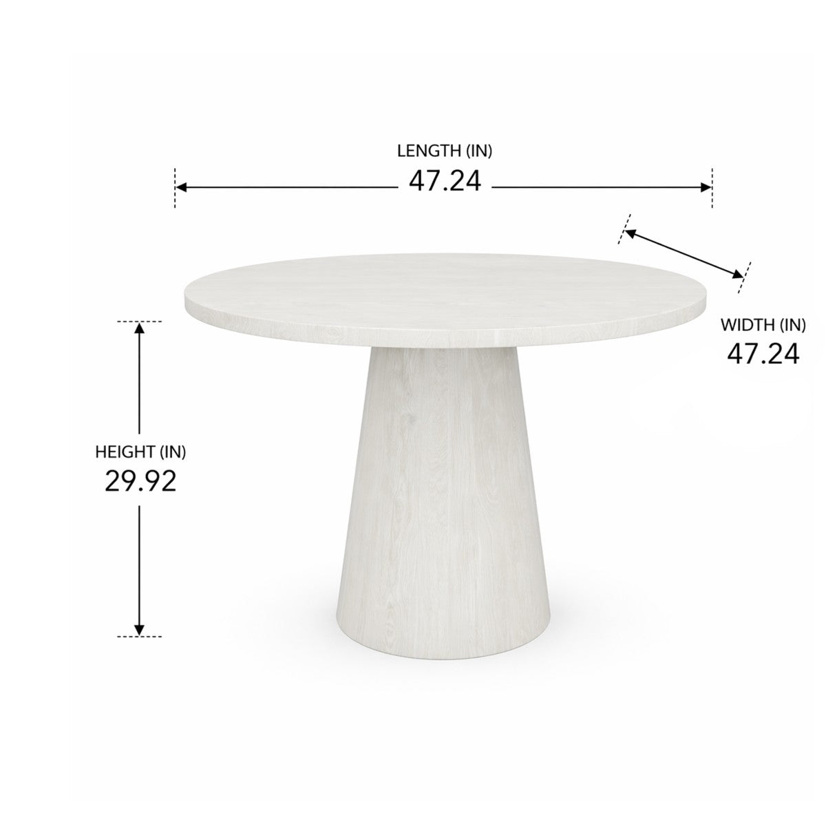 Mango Wood Dining Table – White Vigo
