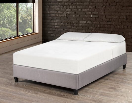 Douglas King Platform Bed Base with Grey Polyester Fabric Cover