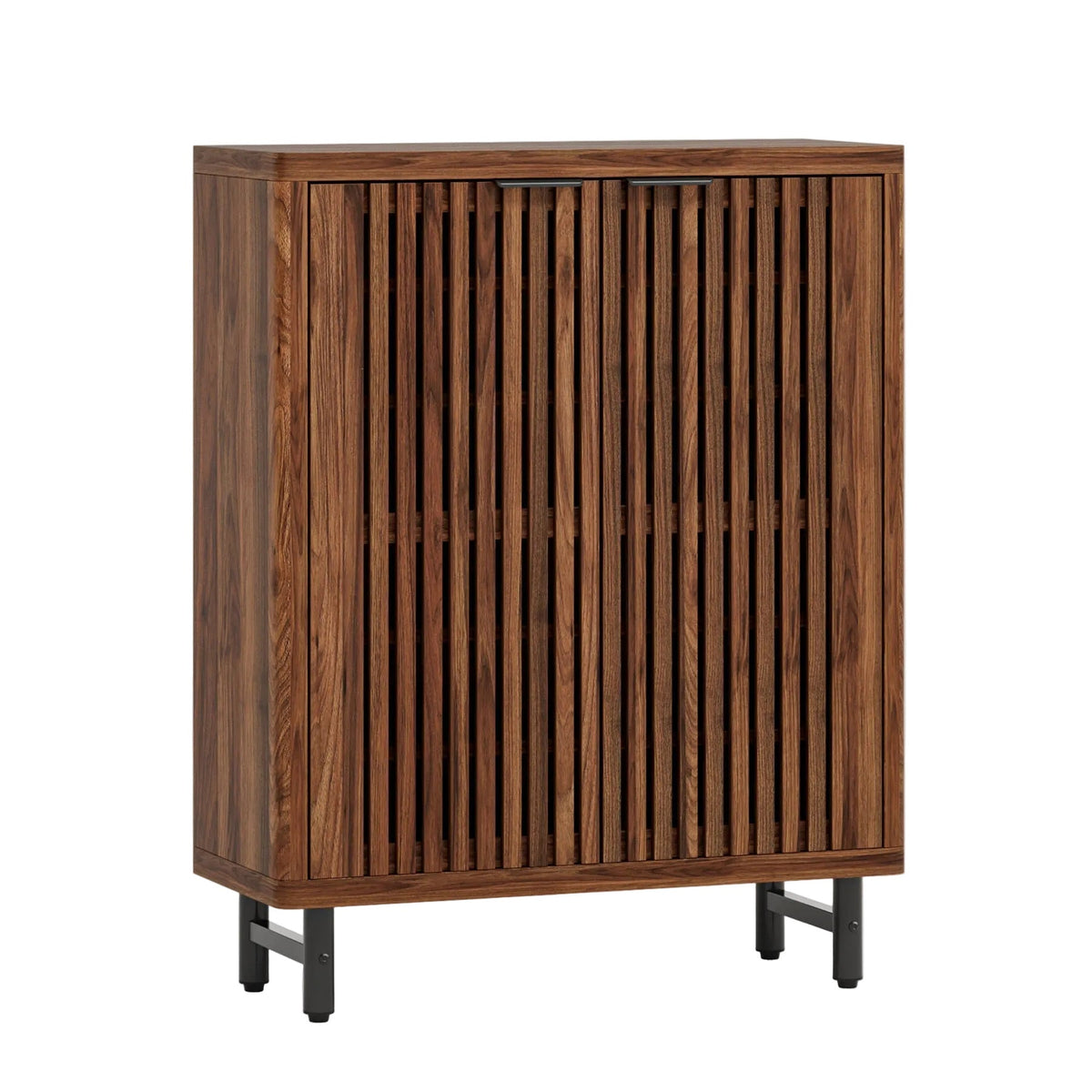 6-Tier Shoe Cabinet, Shoe Organizer with Louvered Doors & Adjustable Shelves