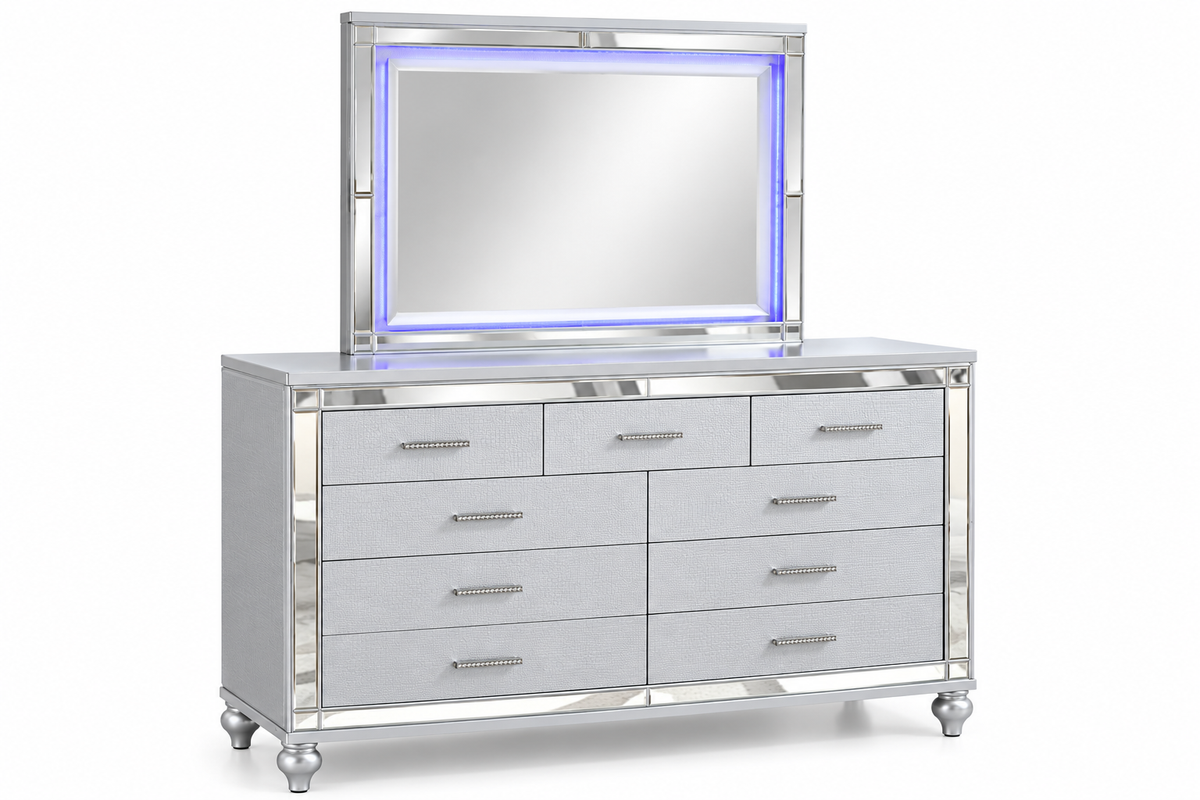 Valerie Bedroom Set – Silver | Modern Queen & King Complete Bedroom Collection