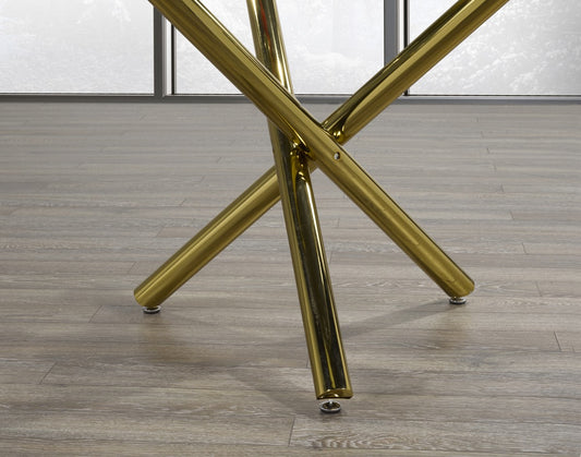 Glass Dining Table – Gold (Style 2)