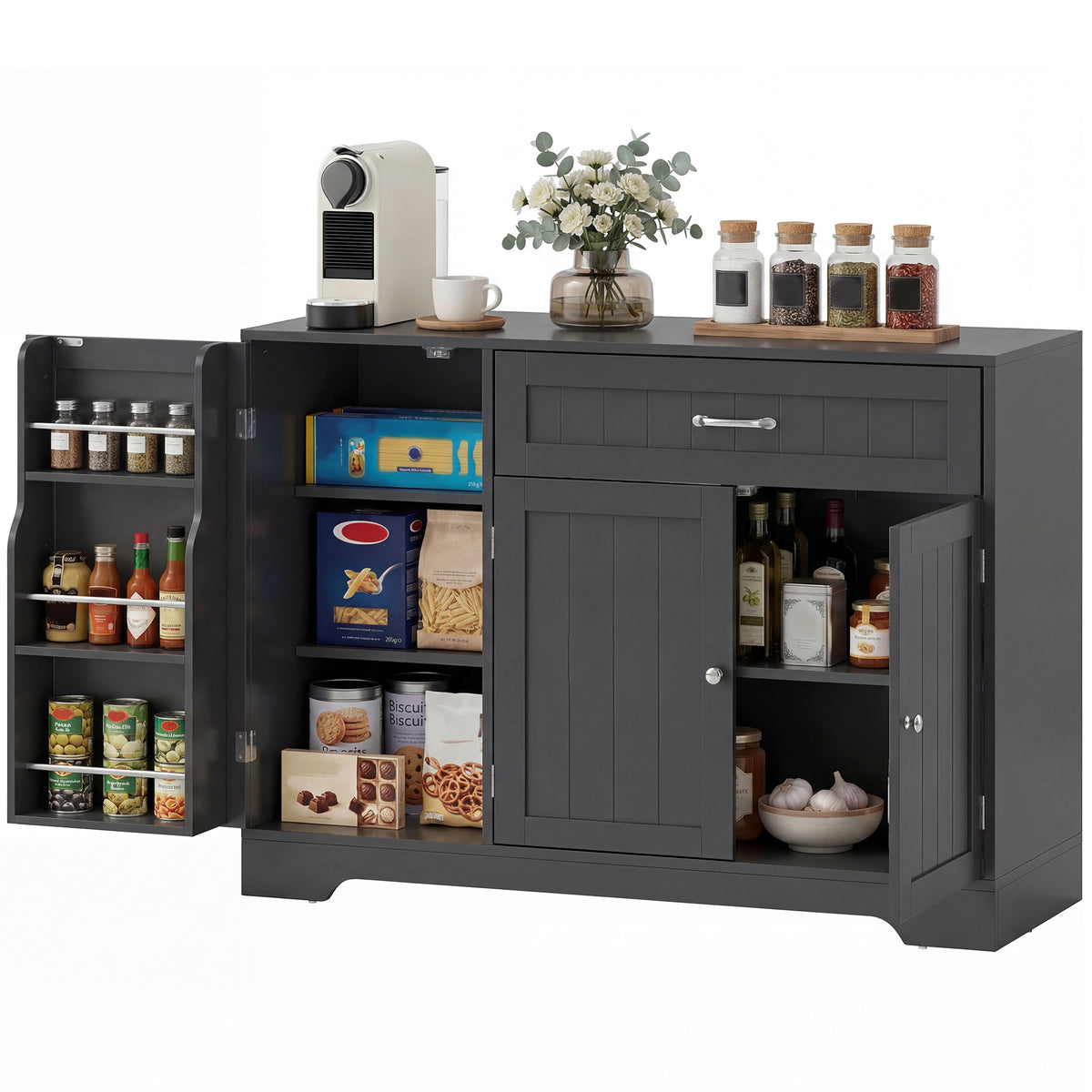 Modern Kitchen Storage Cabinet with Drawer – 43"W x 31"H