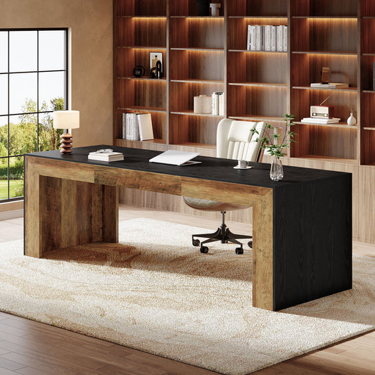 78.7" Computer Desk for 2 People, Farmhouse Executive Desk for Home Office