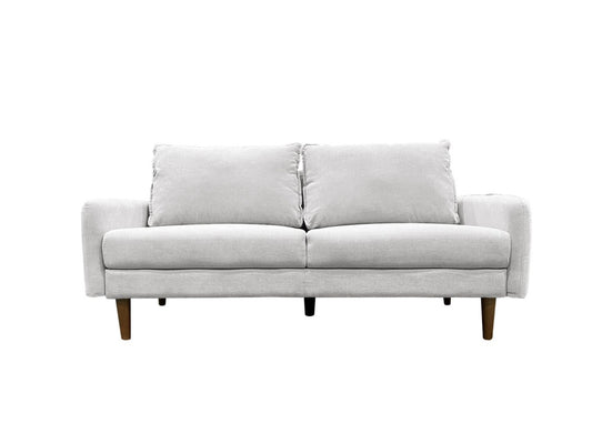 Ellison Contemporary 3-Seater Sofa - Light Grey Polyester Fabric Upholstery