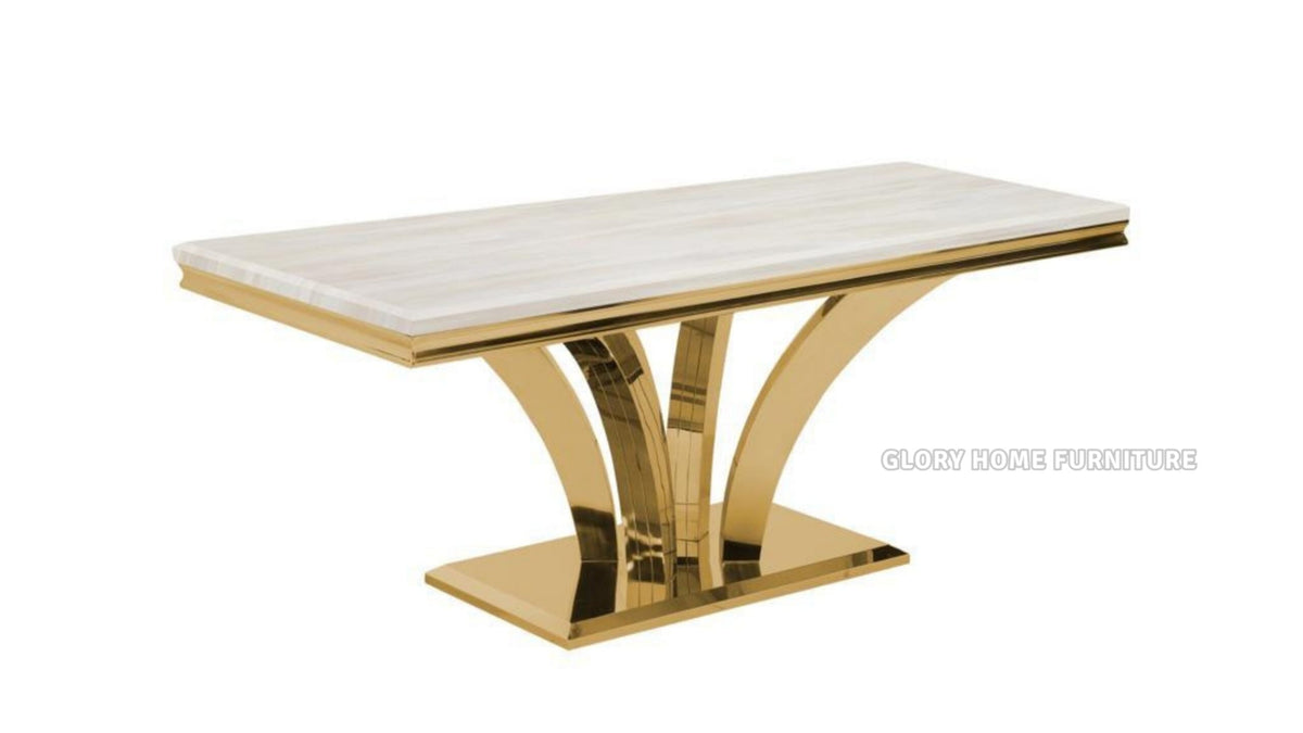 71" Dining Table with V-Shaped Pedestal Base