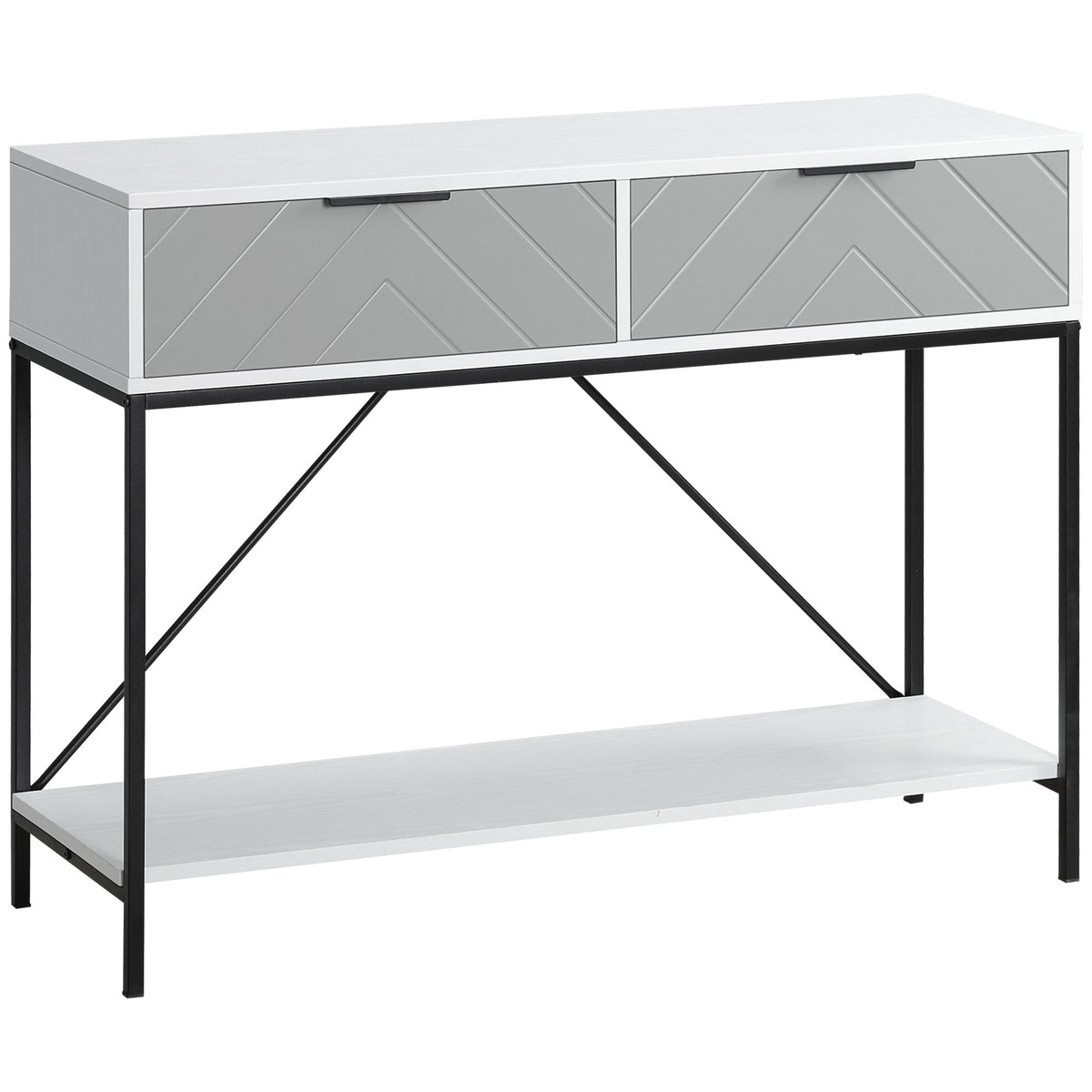 Modern 2-Tier Console Table with 2 Drawers