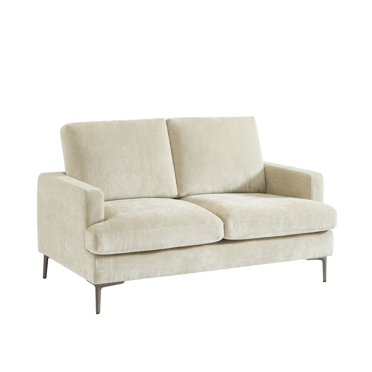 Beige Three‑Seater Sofa / Love Seat Solid Eucalyptus Frame
