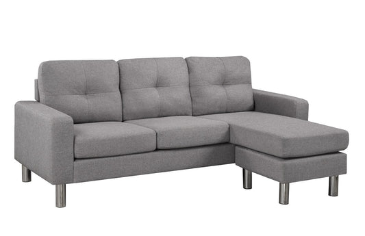 Tufted Sectional – Light Grey