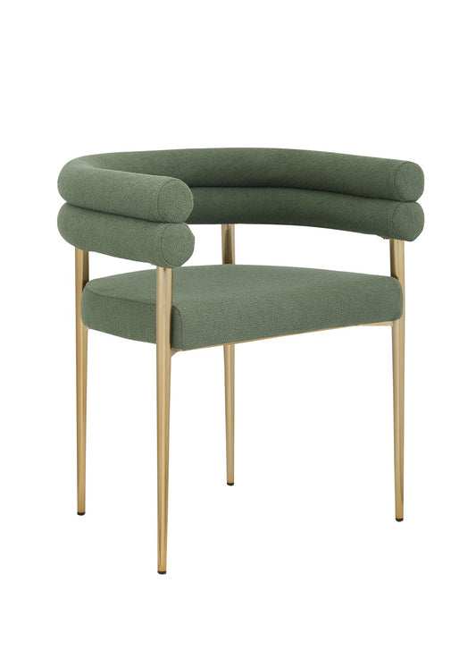 Dining Chair, Set of 2 – Green/Gold