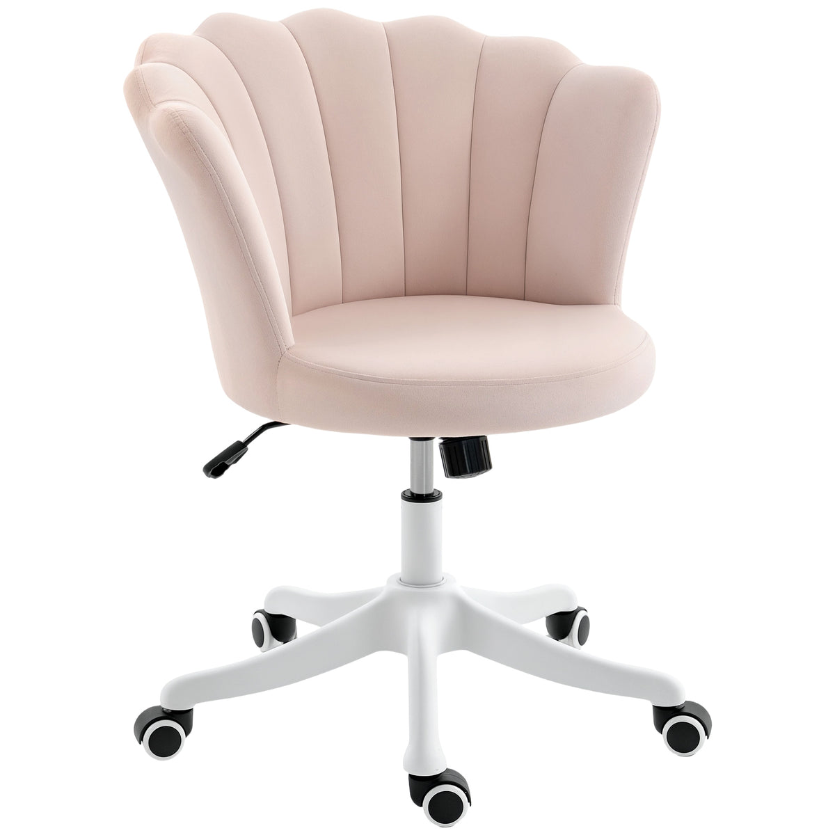 Office Chair, Armless Swivel Desk Chair with Adjustable Height, Backrest, Pink