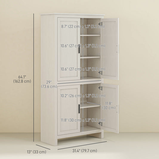 Kitchen Pantry Cabinet with 4 Doors – 31"W x 64"H