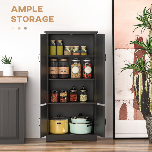 4-Door Pantry Storage Cabinet with Adjustable Shelves – 24"W x 49"H