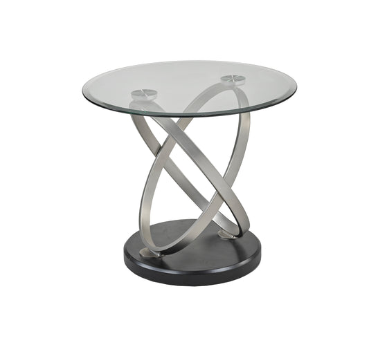 Glass End Table – Black/Silver