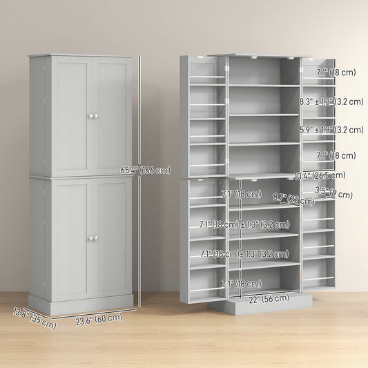 Kitchen Pantry Cabinet with 4 Doors and 16 Door Shelves – 24"W x 65"H