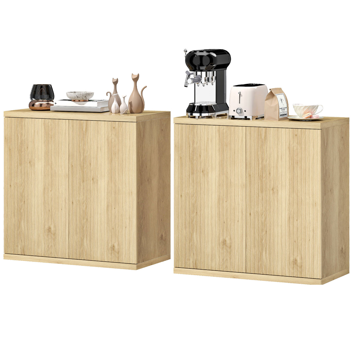 Sideboard Buffet Cabinets, Set of 2, with Soft-Close Doors – 31"W x 31"H each