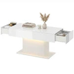HOMCOM LED Coffee Table High Gloss Black