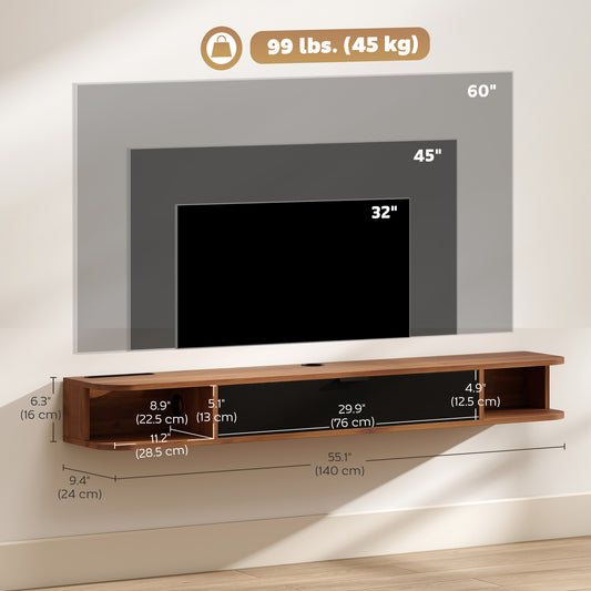 Floating TV Stand for TVs up to 60 Inch – 55" Wide