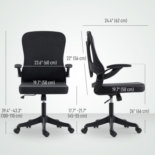 Ergonomic Office Chair, Swivel Desk Chair with Adjustable Lumbar Support and Height, Black