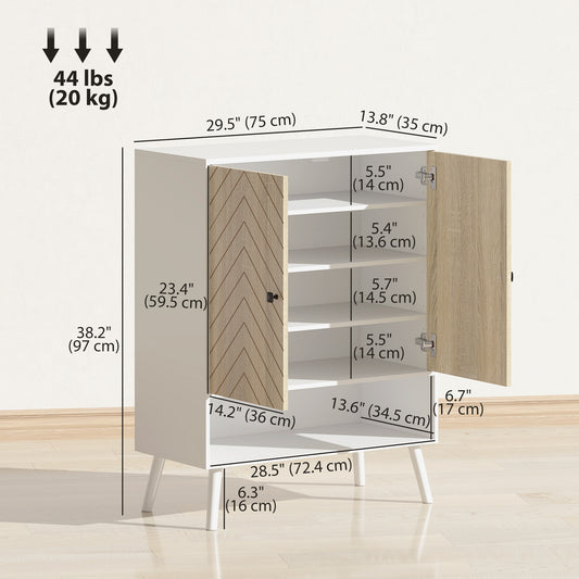 5-Tier Shoe Cabinet with Doors – 30"W x 38"H