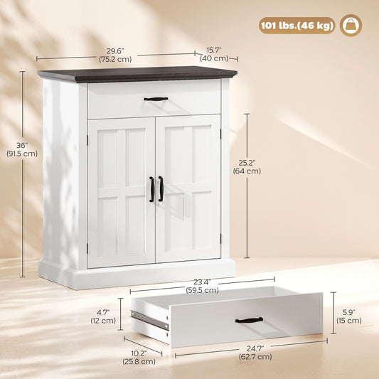 Modern Storage Cabinet with 2 Doors and Adjustable Shelf – 30"W x 36"H