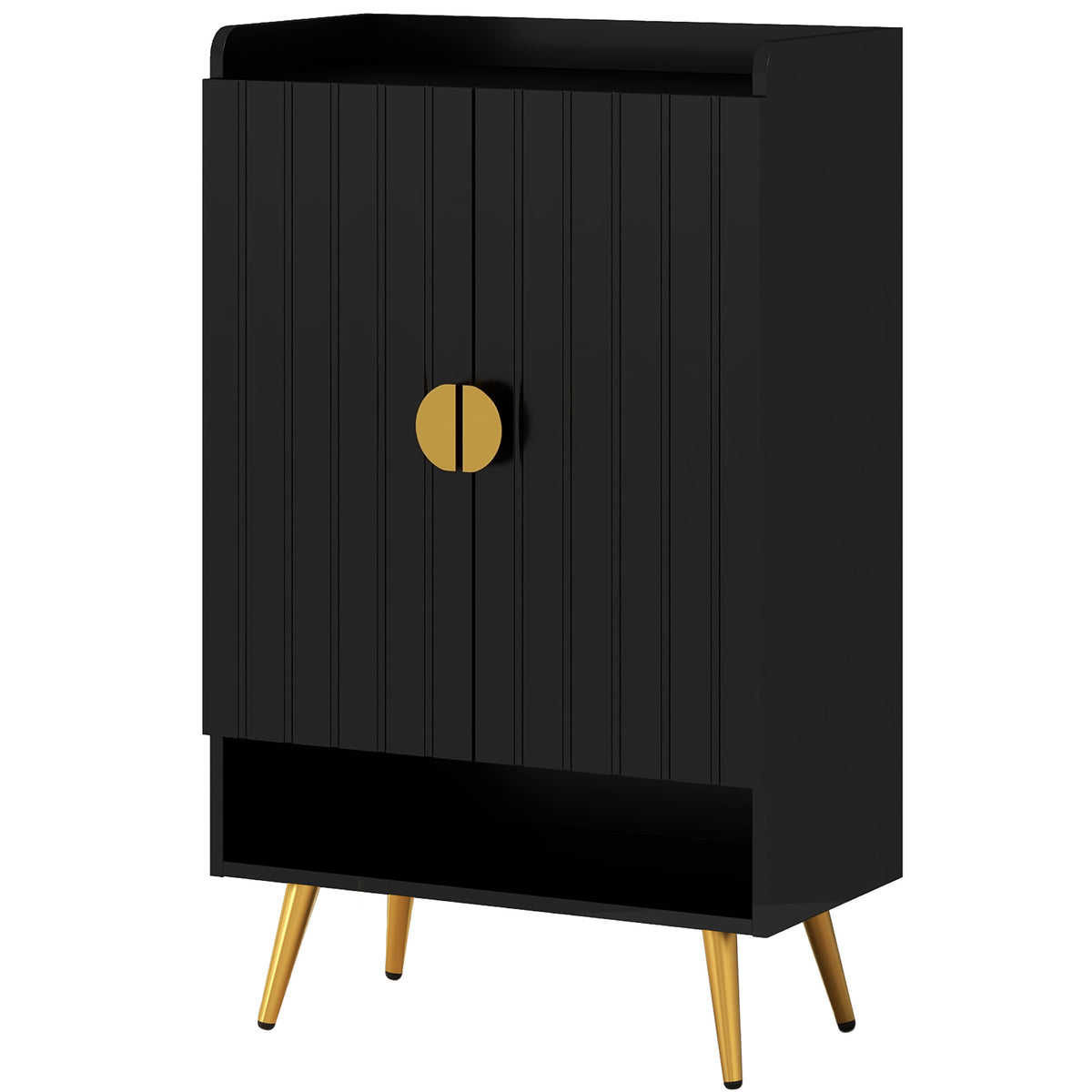 Entryway Shoe Cabinet with Open Shelves – 24"W x 39"H