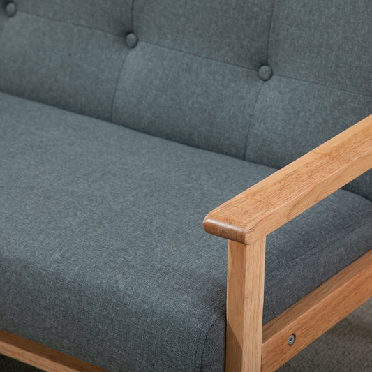 45" Two-Seater Sofa with Rubber Wood Legs