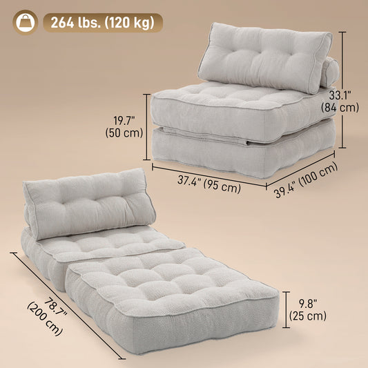 3-in-1 Folding Sleeper Chair Bed