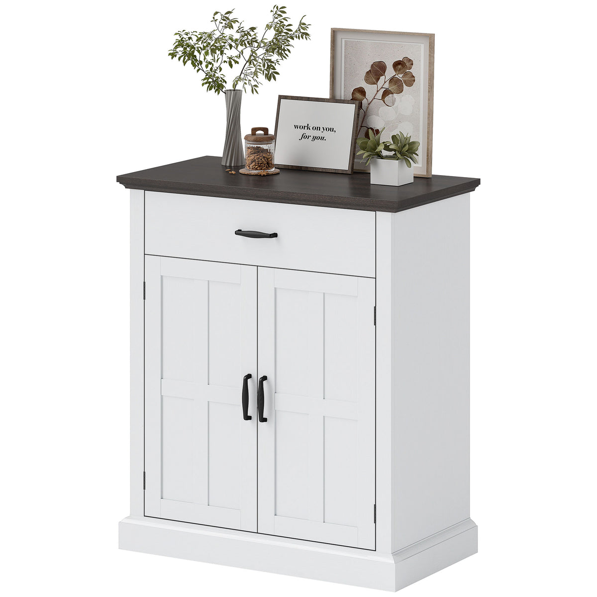 Modern Storage Cabinet with 2 Doors and Adjustable Shelf – 30"W x 36"H