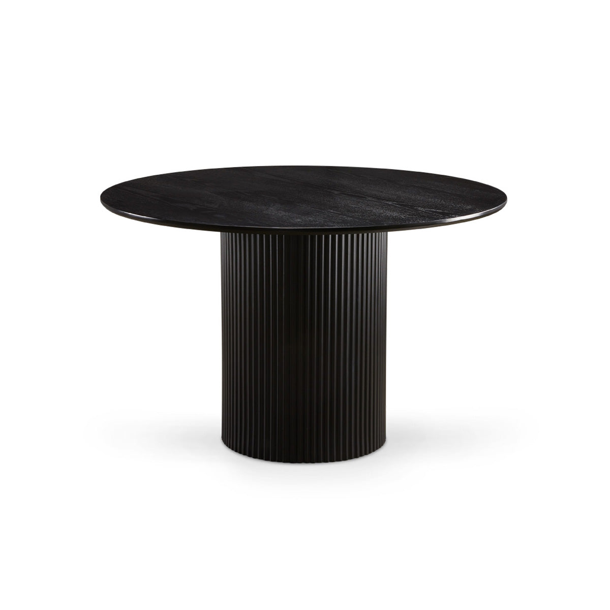 Round Fluted Pedestal Dining Set – Black
