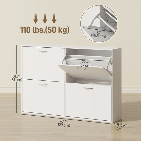 Flip-Down Multi Shoe Cabinet – 47"W x 32"H