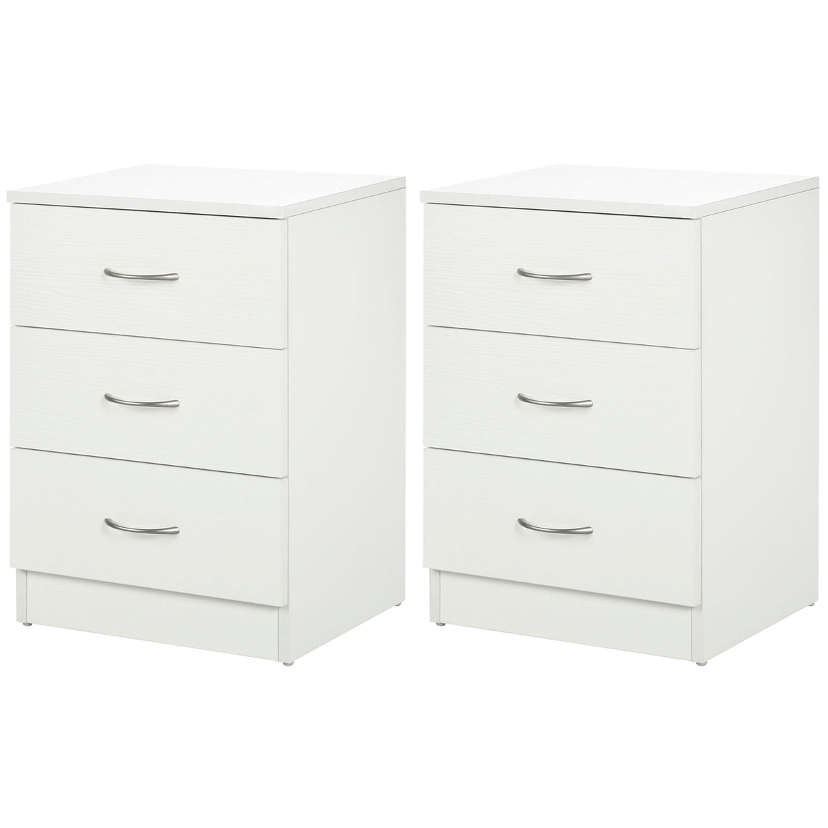 3-Drawer Wood Nightstands with Anti-Tip Design, Set of 2 – 16"W x 23"H