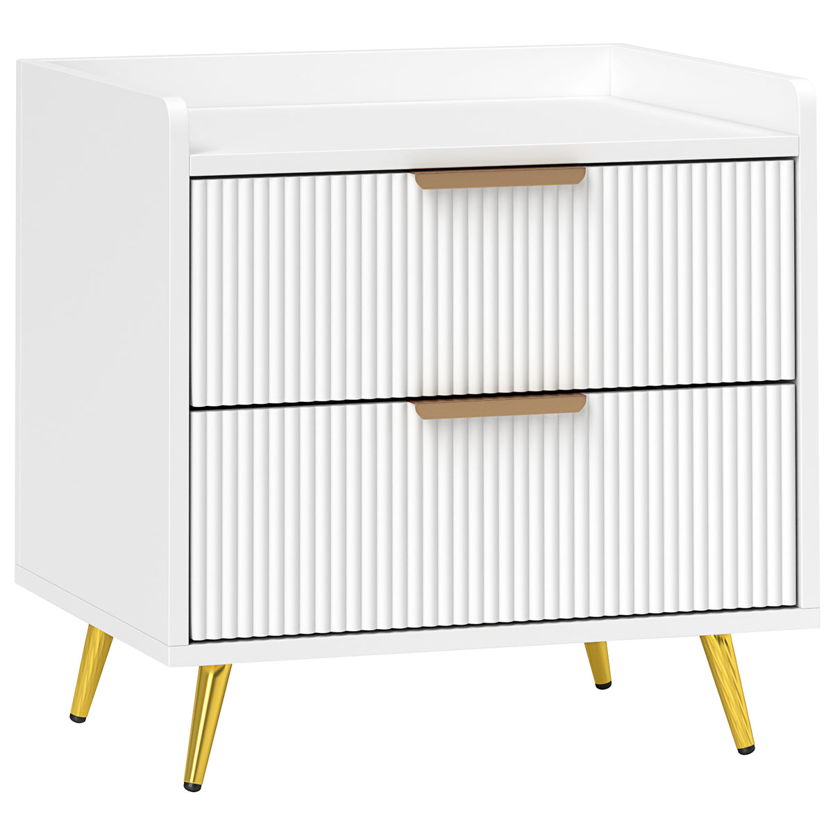 2-Drawer Nightstand with Metal Legs – 20"W x 20"H