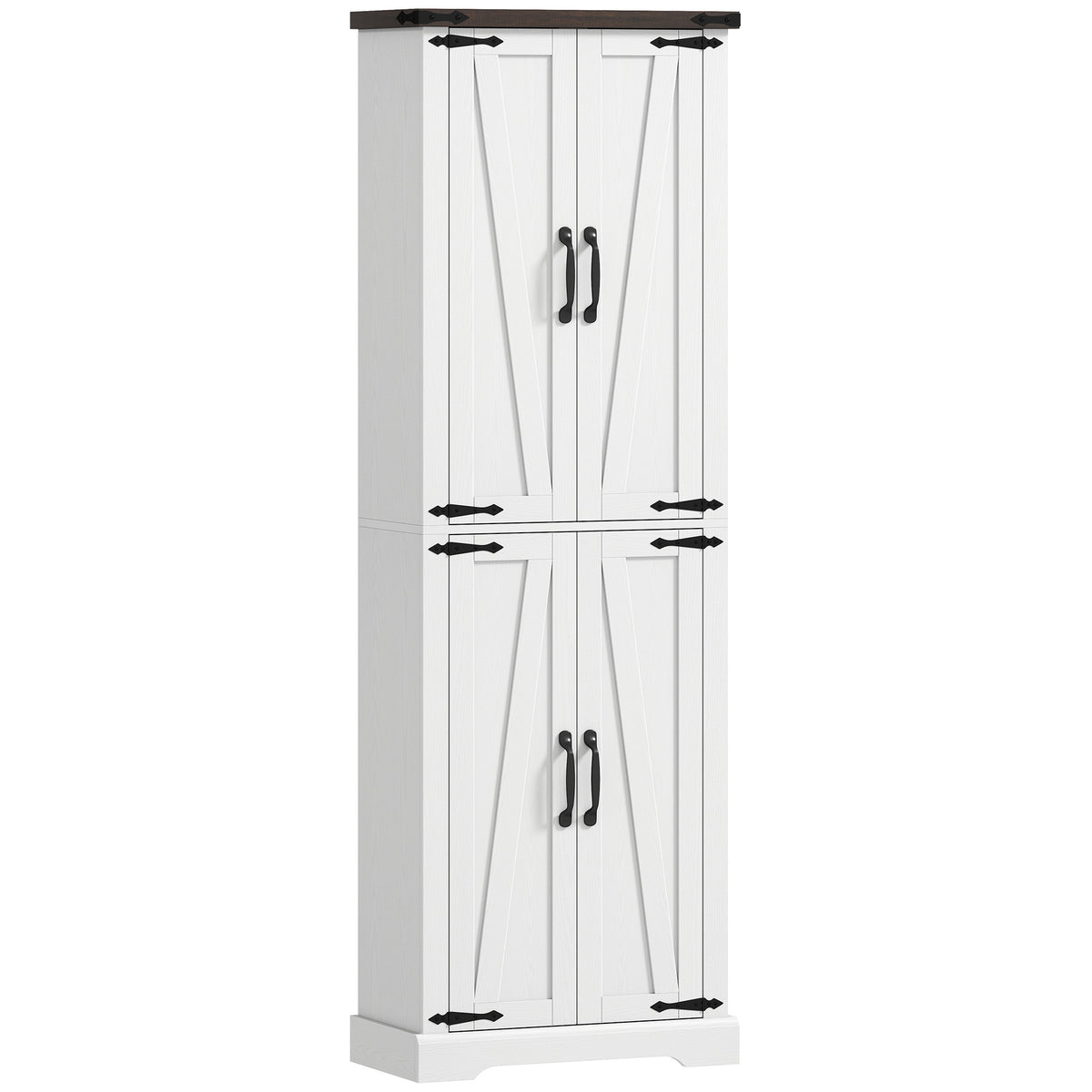 Farmhouse Freestanding Kitchen Storage Cabinet with Adjustable Shelves – 24"W x 72"H
