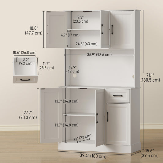 Pantry Cabinet with Charging Station – 39"W x 71"H