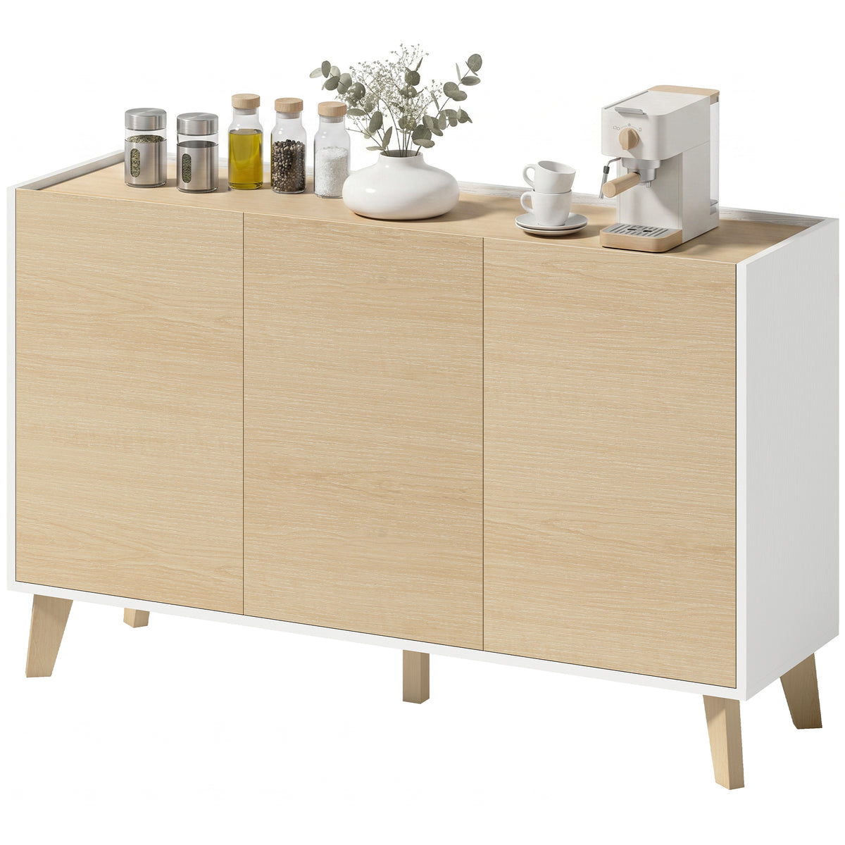 Modern Kitchen Storage Cabinet with 6 Compartments – 47"W x 29"H