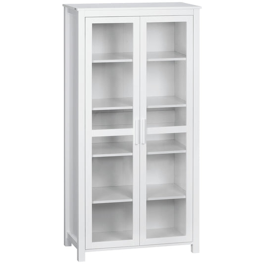 HOMCOM Kitchen Pantry Cabinet 5‑Tier Freestanding White