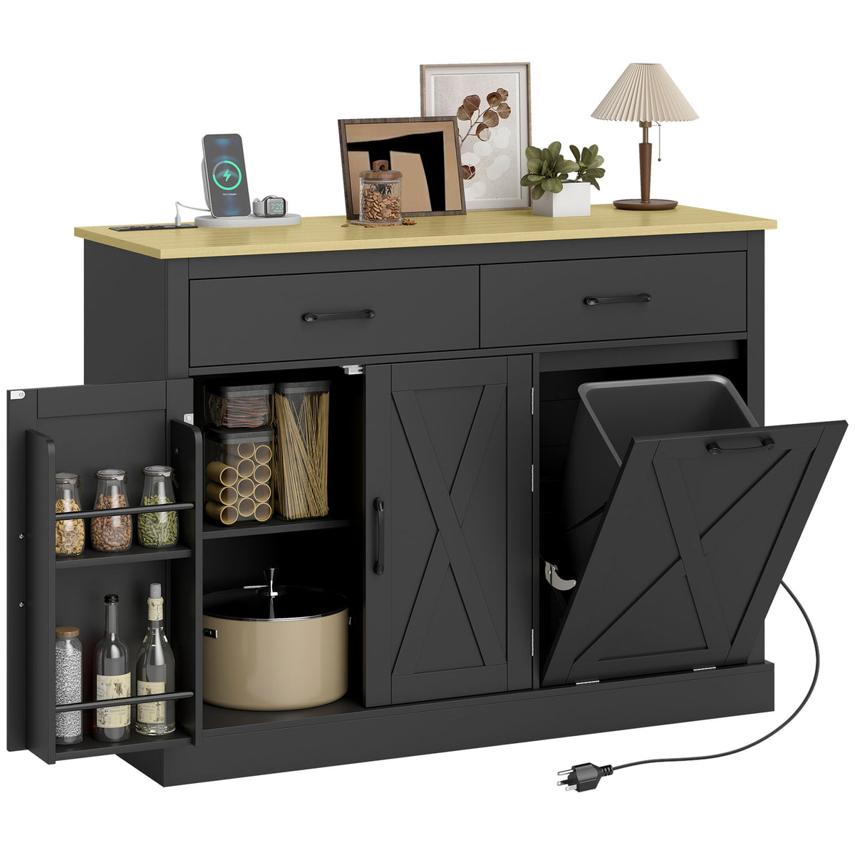 Kitchen Island with Charging Station – 44"W x 33"H