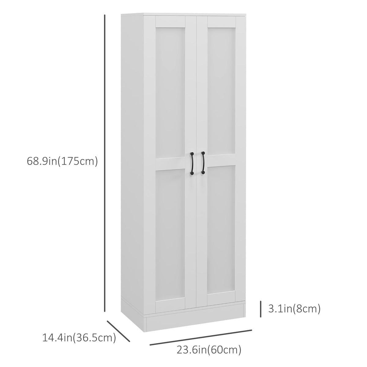 Tall Pantry Cabinet with Adjustable Shelves – 24"W x 69"H