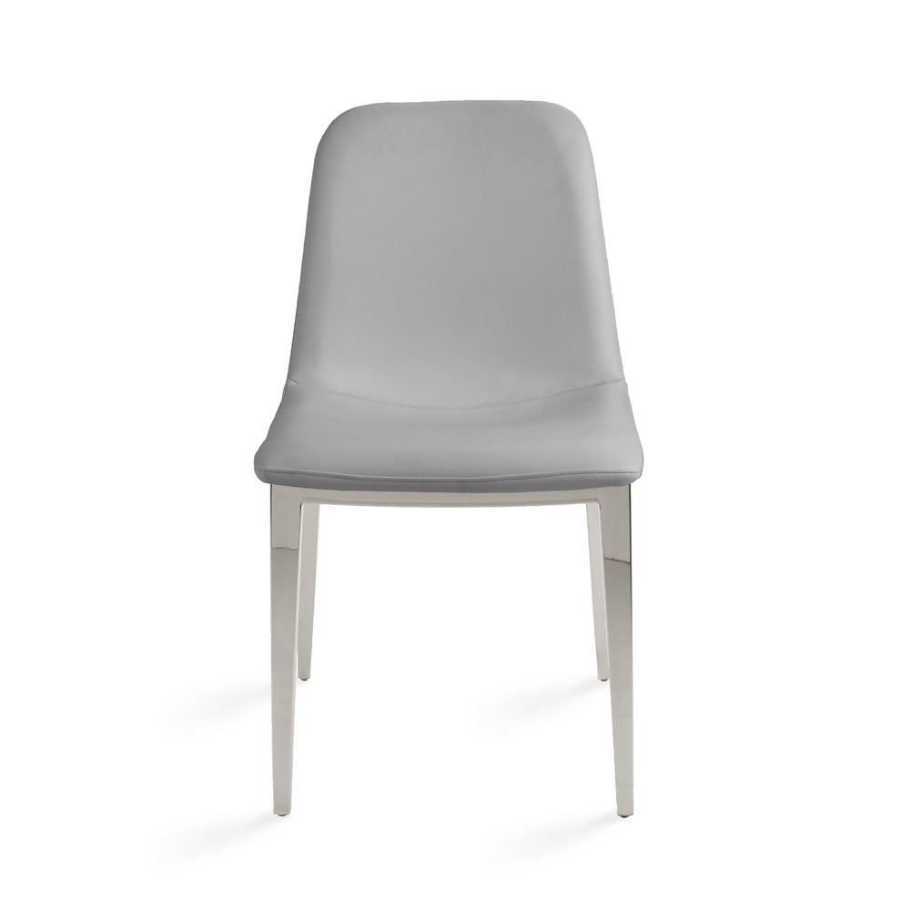 Modern Dining Chair, Chrome Legs