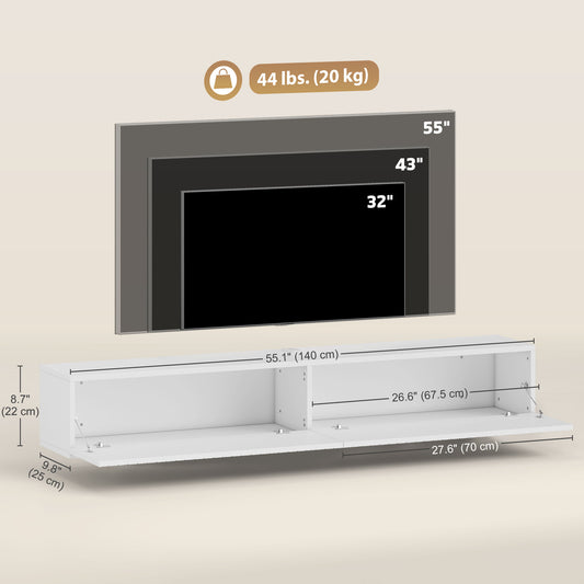 Floating TV Stand for TVs up to 72 Inch – 55" Wide