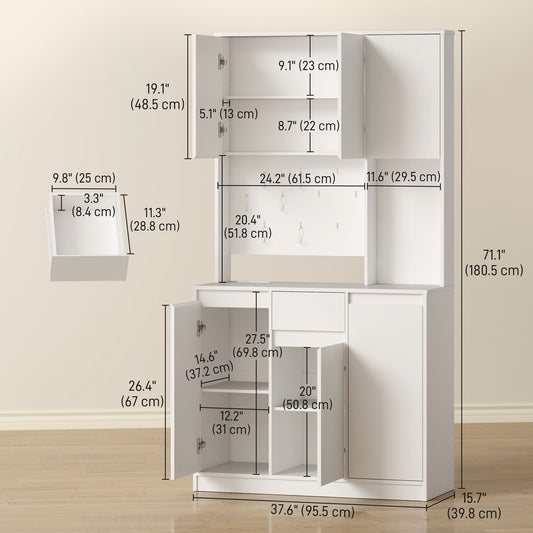 Pantry Cabinet with Charging Station – 38"W x 71"H