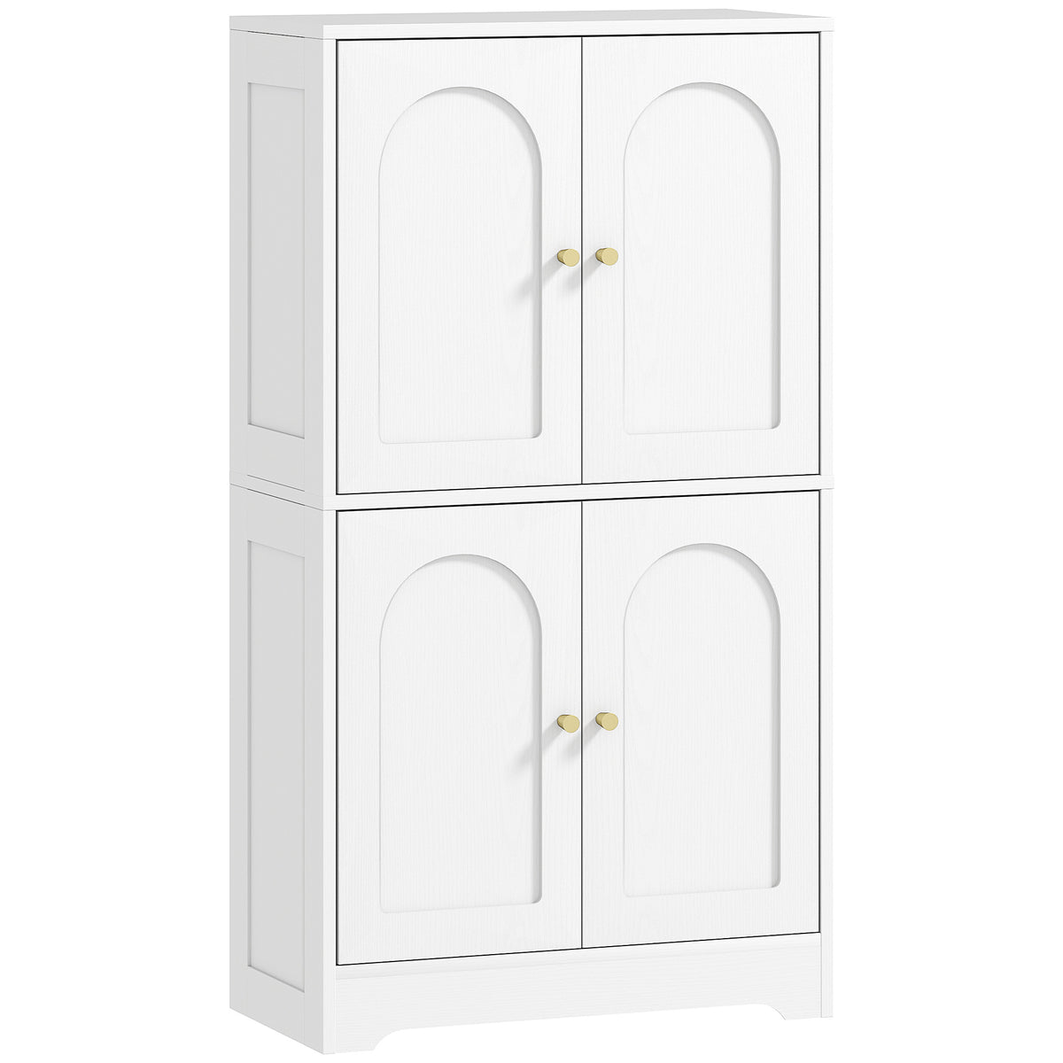 Kitchen Pantry Cabinet with 4 Arched Doors and 2 Adjustable Shelves – 24"W x 43"H