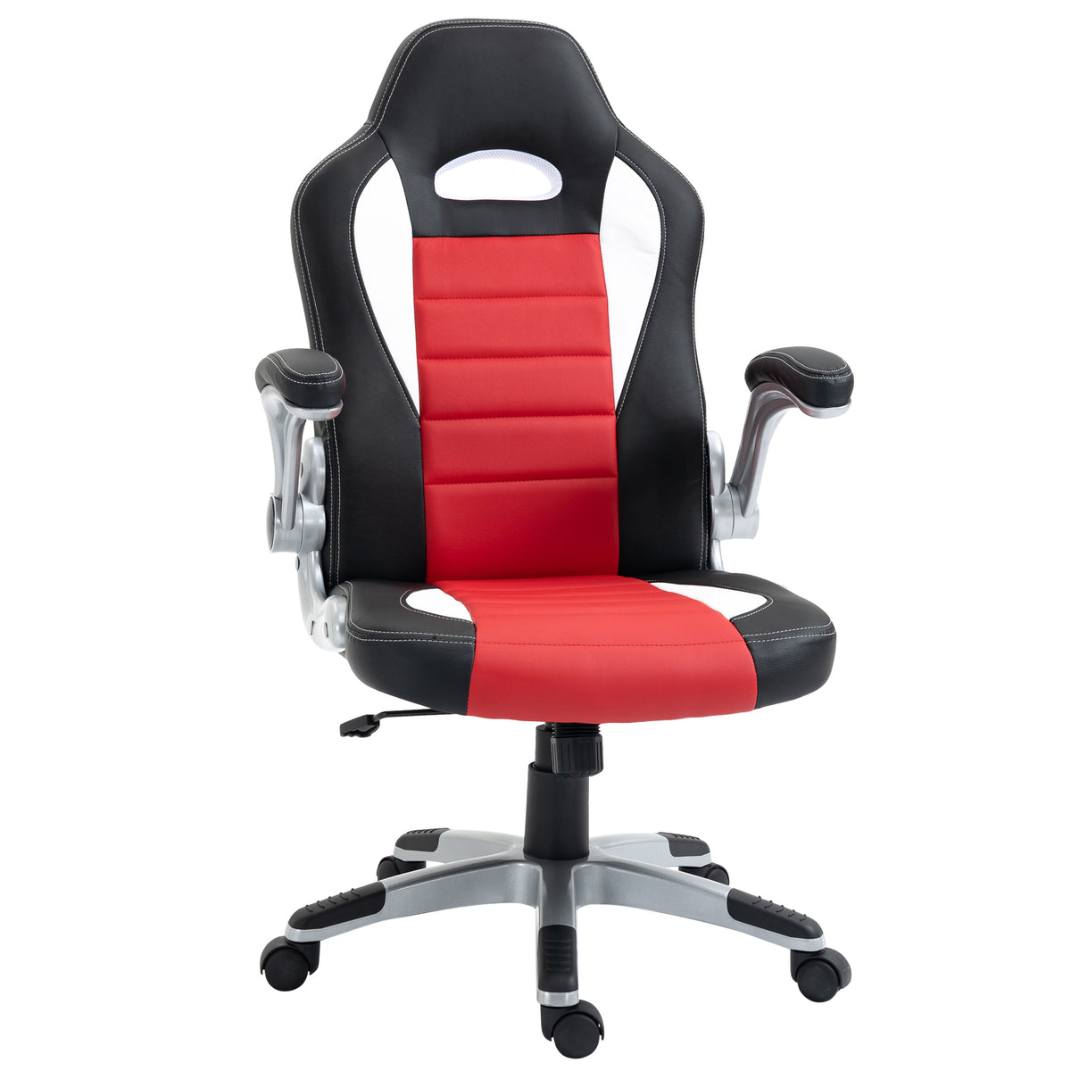 Racing Gaming Chair, PU Leather Executive Computer Desk Chair with Adjustable Height, Red