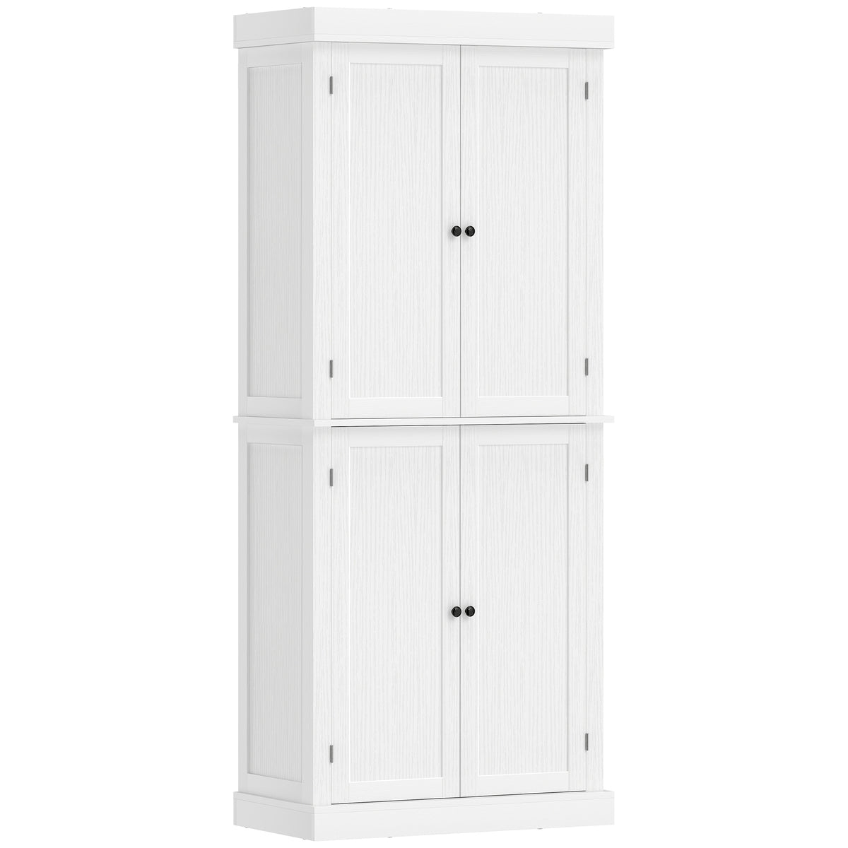 Freestanding Kitchen Pantry Cabinet with 4 Doors – 30"W x 73"H, White
