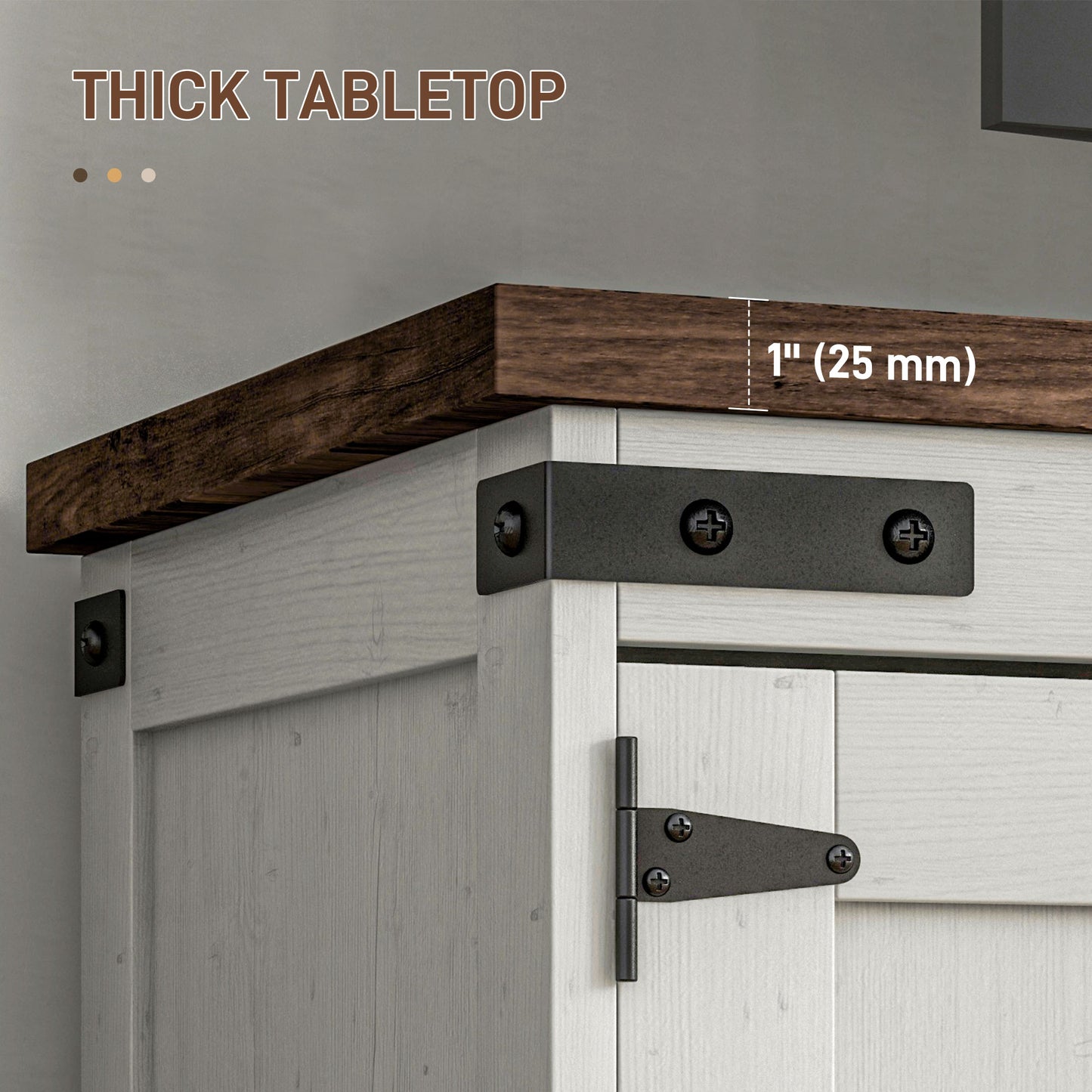 HOMCOM Farmhouse 65-inch TV Stand, Barn Doors, Cable Management, Distressed White