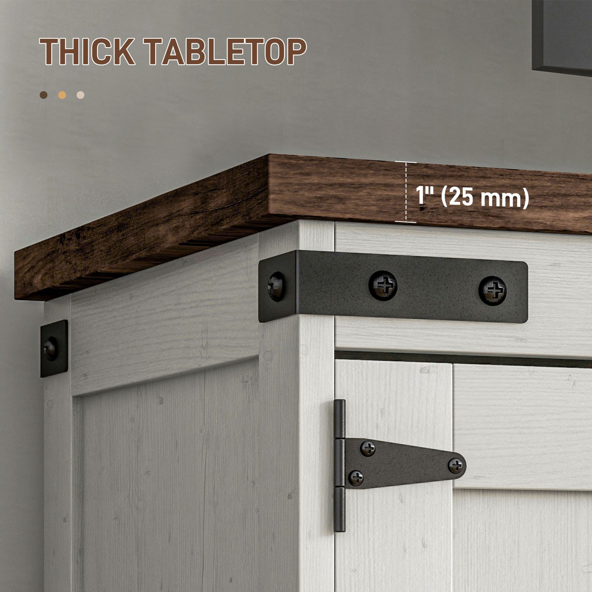 HOMCOM Farmhouse 65-inch TV Stand, Barn Doors, Cable Management, Distressed White