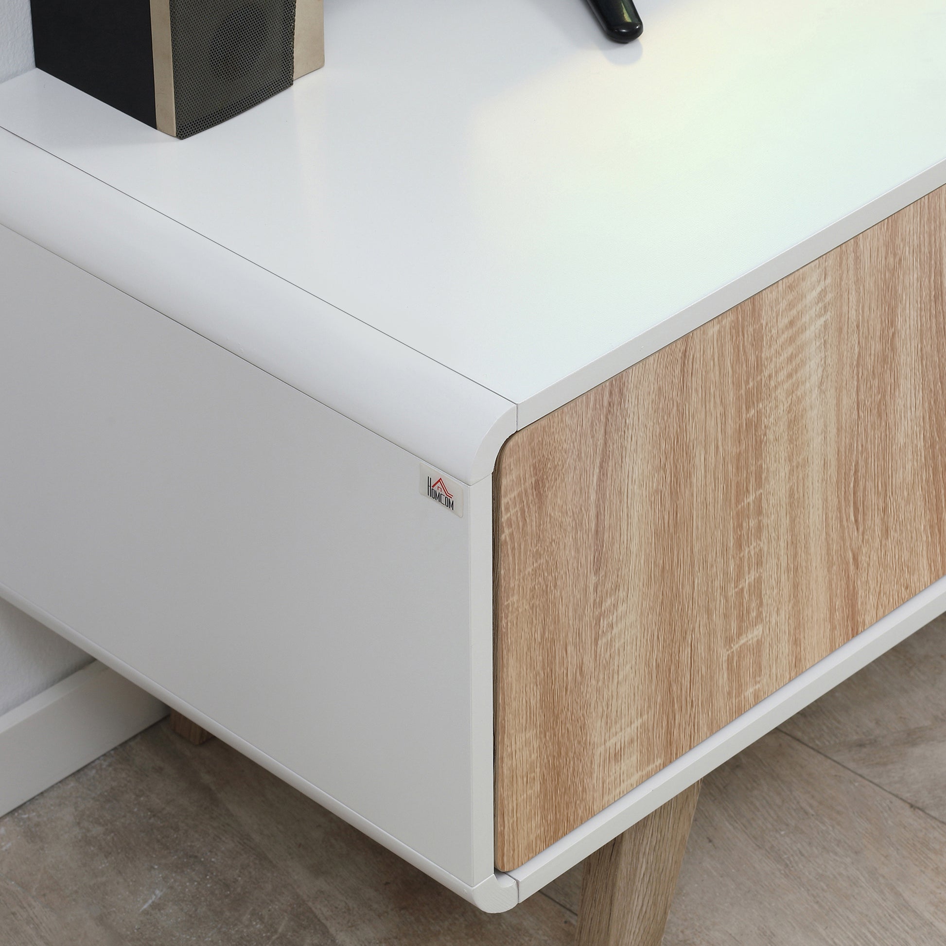 HOMCOM Modern TV Stand Cabinet for 72-inch Flat Screens, Push-Open Drawer Storage