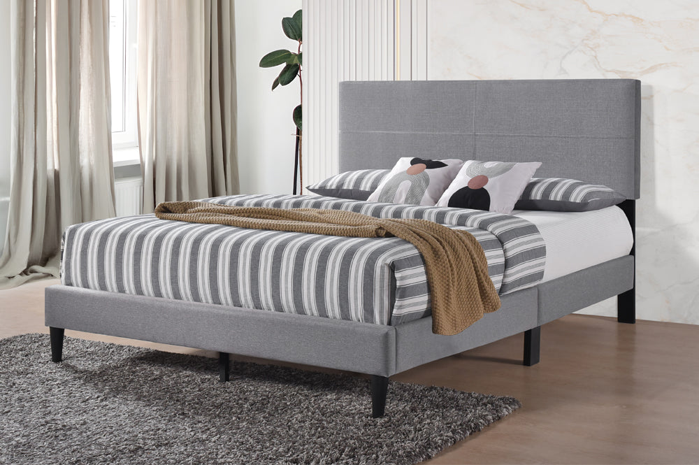 Titus T2105 Modern Upholstered Platform Bed Adjustable Headboard