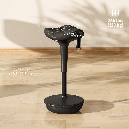 Swivel Standing Desk Chair, Adjustable Active Ergonomic Standing Stool, Black